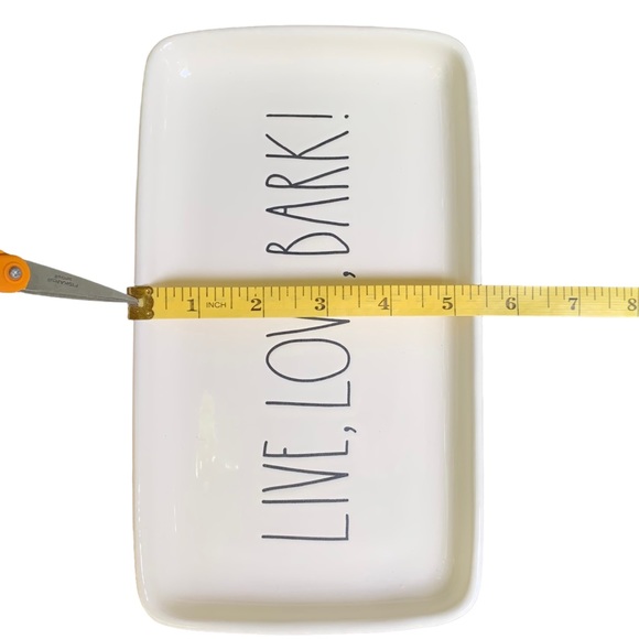 Rae Dunn LIVE LOVE BARK Dish Tray Trinket Holder White Dimples NWT 2017 OG - Picture 13 of 15